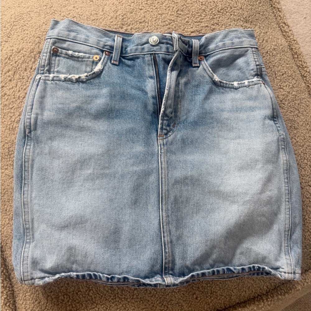 Agolde Light Blue Denim Skirt